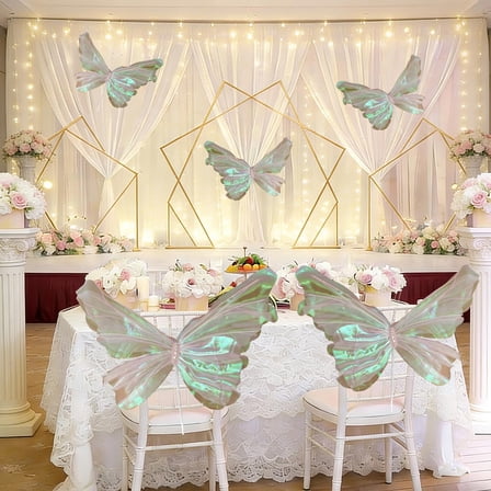 Giant Artificial Butterfly Party Decoration 20 Inch 3D Mesh Butterfly Wall Decoration for Baby Shower Birthday Party Wedding Valentines Decor