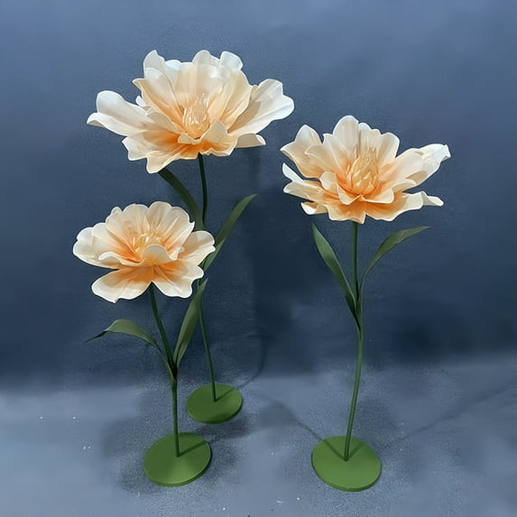 Giant Artificial Flower, 4.6ft Large EVA Flower Backdrop Decorations for Wedding Birthday Party Photography Shop Window Home Decor Props, Champagne