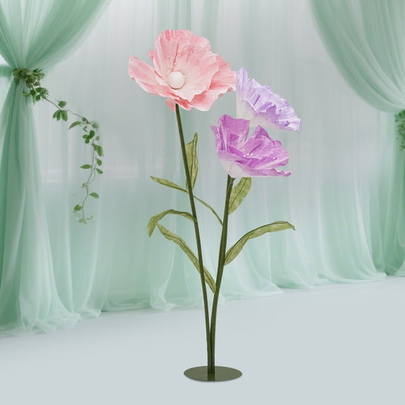 Giant Artificial Flowers, Large Artificial Flowers with Stems and Base, Huge Artificial Flower for Birthday Party Wedding