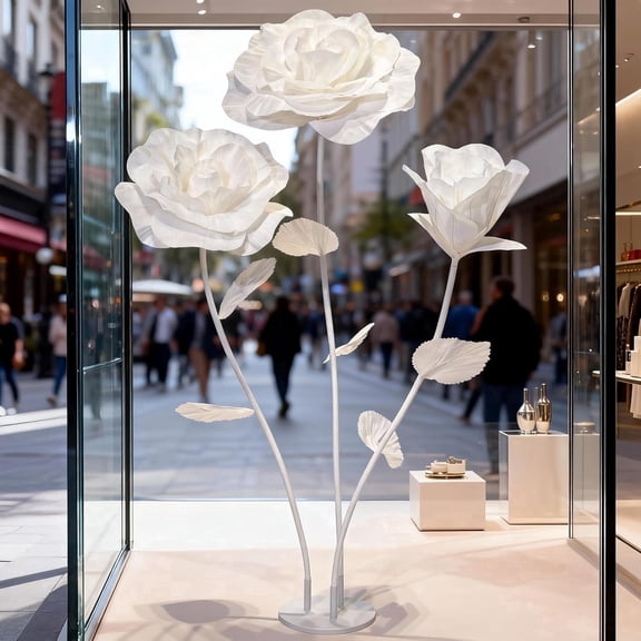 Giant Artificial Rose Flower Decor, Large Standing Faux Bloom for Wedding Aisles, Event Backdrops, Photography Props & Home Styling