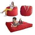 Giant Bean Bag Chair Bed for Adults, Convertible Beanbag Folds from