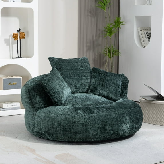 Giant Bean Bag Chair with Foam Filler, Oversized Bean Bag Couch for Adults Teens, Comfy Floor Sofa Chair with 3 Pillows, Lazy Beanbag Lounger for Living Room, Bedroom, Game Room, Dorm Room