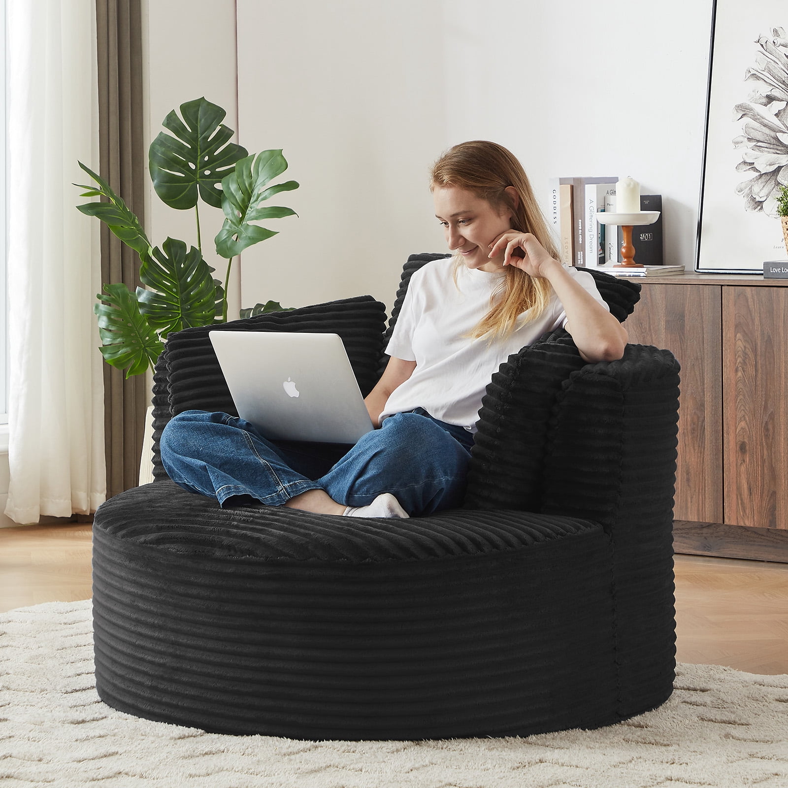 Giant Rug Chair Oversized Round Cloud Chair, Corduroy Accent Chair for Living Room, No ...