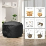 Giant Bean Bag Chair with High-Rebound Memory Foam, Stuffed Bean Bag Sofa with Dutch Velvet Cover, Big Bean Furniture with Soft Fabric, Plush Lazy Sofa Big Sofa Overall Foam-Filled Beanbag Chair 4 Ft