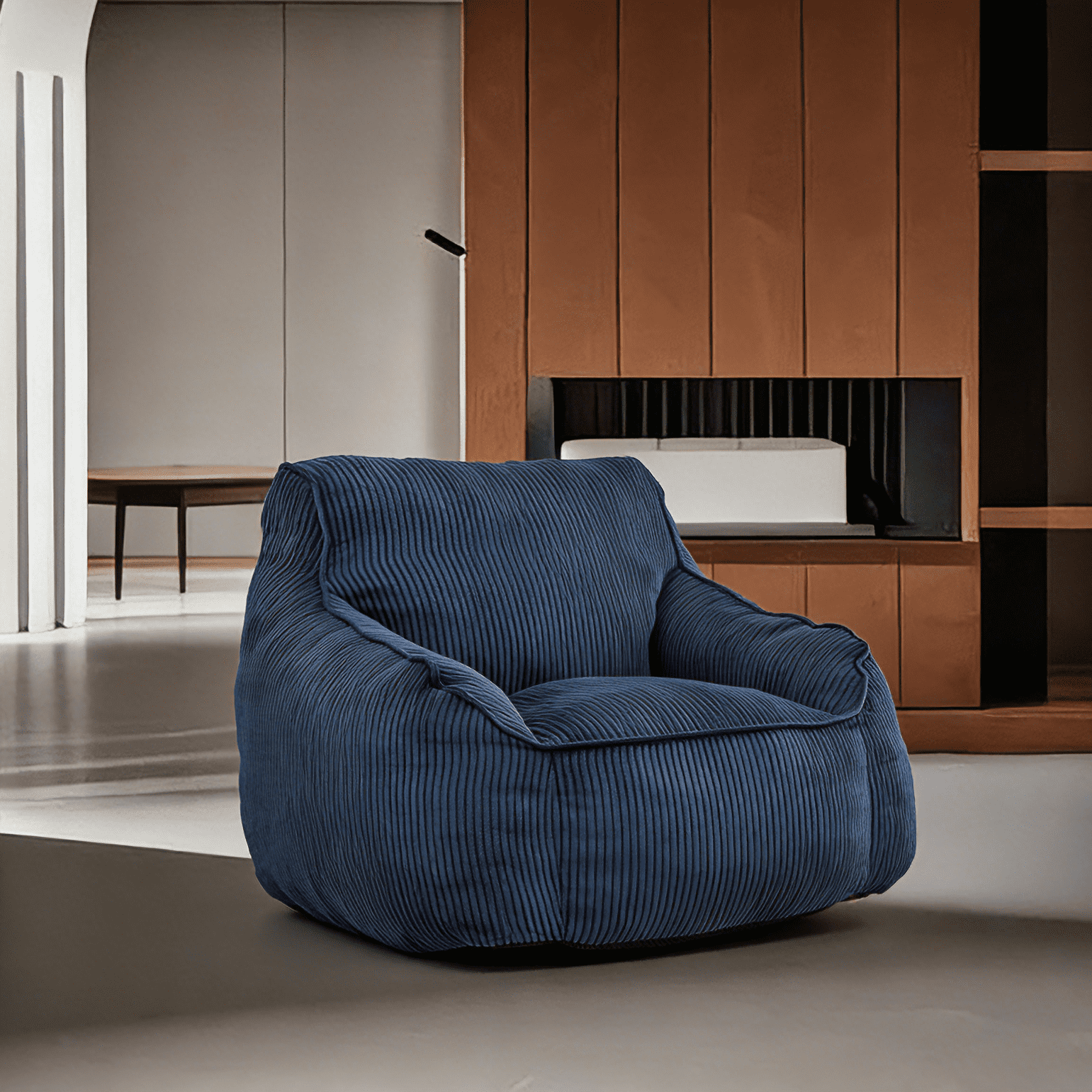 Giant Bean Bag Chair Sofa for Adults and Teens - Comfy Corduroy Large Bean Bag with Armrests for Bedroom, Living Room, Adult Lazy Sofa Couch Chair with Filler Included