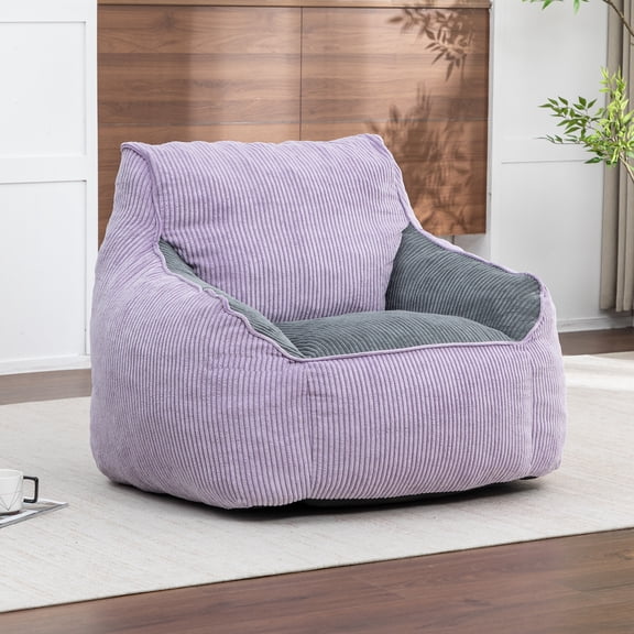 Giant Bean Bag Chair Sofa for Adults Teens, Comfy Corduroy Large Bean Bag Chairs with Armrests for Bedroom Living Room, Adult BeanBag Lazy Sofa Couch Chairs with Filler Included