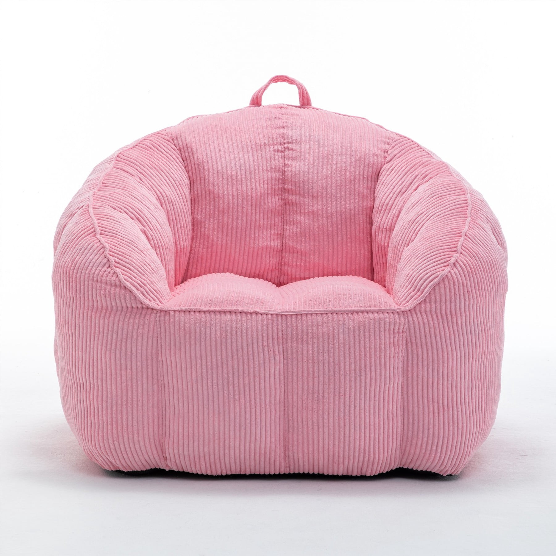Giant Bean Bag Chair Sofa for Adults & Teens, Corduroy Bean Bag Couch with Armrests & Filler Included, Pink