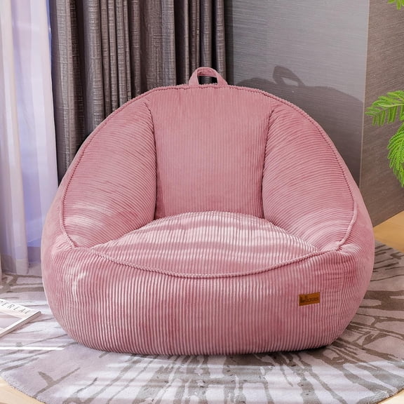 Giant Bean Bag Chair for , Teens and , Cozy Fluffy Corduroy Beanbag Chair with Filler, Large Floor Lounge Sofa for  Room, , Dorm, Gaming and Reading(L-)