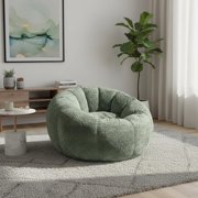 Giant Bean Bag Chair for Adults   Large Comfy Stuffed Sofa Seat with Spacious Design for Reading, Gaming, or Relaxing Dark Green