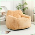 thumbnail image 1 of Giant Bean Bag Chair with Armrests, High-Density Foam Lazy Sofa for Adults | Faux Fur | Curved, 1 of 11