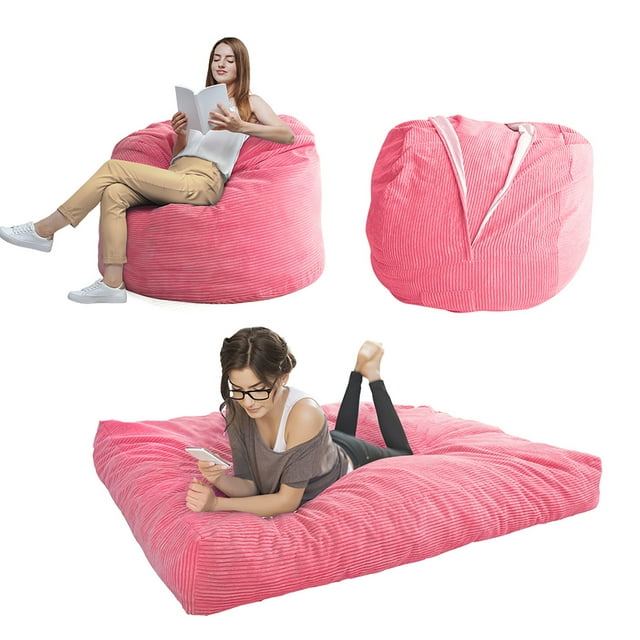 Giant Bean Bag Chairs Bean Bag Bed with Washable Cover Ultra Soft, Convertible Bean Bag from