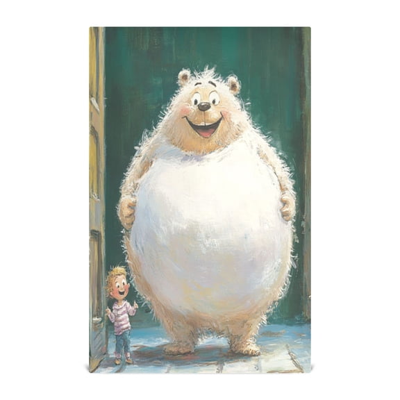 Giant Bear and Kid Decorative Waffle Towel Kitchen Dishcloth 28x18in Multi-Use Tea Towel