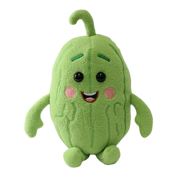 Giant Bitter Gourd Plush Toy Realistic Vegetable Pod Pillow Soft Polyester Stuffed Plant Doll for Home Decor and Hugging Birthday Holiday Gift
