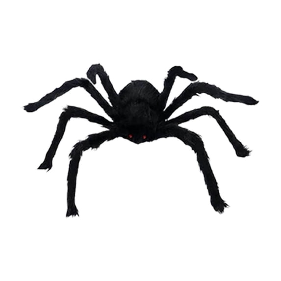 Giant Black Hairy Spider Plush Toy – Large Realistic Halloween Decoration for Outdoor Yard, Porch, and Party Displays