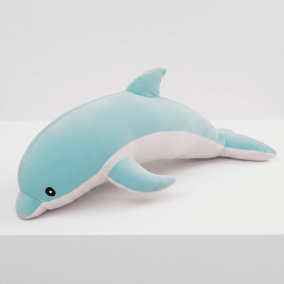 Giant Blue Dolphin Stuffed Animal Plush Toy, Soft Fluffy Hugging Pillow for Kids & Adults, Cute Large Ocean Animal Plushie Doll for Birthday Gift, Home Decor, Product 50cm Size, Cuddly Realistic Dolp