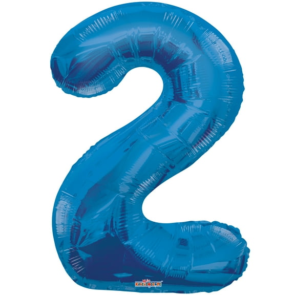 Giant Blue Number 2 Foil Balloon 34"