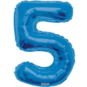 Giant Blue Number 5 Foil Balloon 34