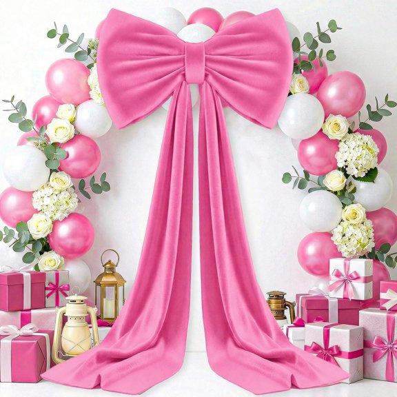 Giant Bow for Backdrop Hot Large Bow with Long Ribbon, 75x23 Inch Bows Decorations Huge Bows Decor for Birthday Party Room Wall Wedding Holiday