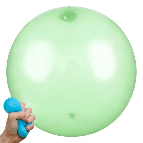 Giant Bubble Ball Reusable Water Bubble Ball with Straw, Inflatable Soft TPR DIY Squishy Sensory Ball for Kids Party Activities & Indoor Games,40CM Green
