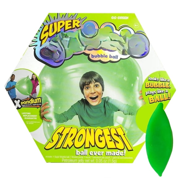 Giant Bubble Ball Reusable Water Bubble Ball with Straw, Inflatable Soft TPR DIY Squishy Sensory Ball for Kids Party Activities & Indoor Games,Green