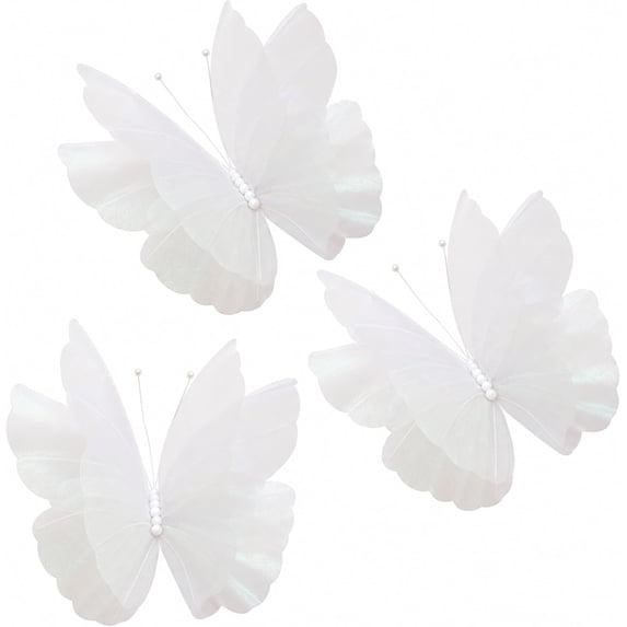 Giant Butterfly Decorations 3PCS, 20" Big Butterfly Decorations Party Giant, Large Butterflies Decor for Valentine’s Day, Wedding, Birthday, Banquet Decor (White)