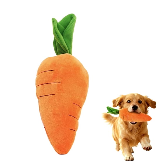 Giant Carrot Dog Toy, Dog Squeaky Toys to Keep Them Busy for Small, Medium, & Large Dogs, Cute Carrot with Soft Squeaker – Durable Bite-Resistant Plush, Embroidered Details (1PC, S)