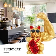 Giant Cat Figurine Muscle Feng Shui Fortune Sculptures Waving Arm Fortune Wealth Welcoming Store Opening Decor Collections - Left Rich