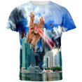 thumbnail image 1 of Giant Cat Laser Rampage and Destroy All Over Adult T-Shirt - Large, 1 of 2