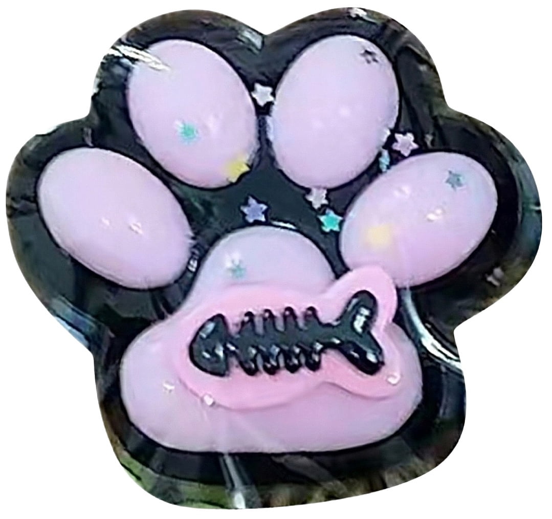 Giant Cat Paw Fishbone Squishy Fidget Toys for Adults Pink and Black ...
