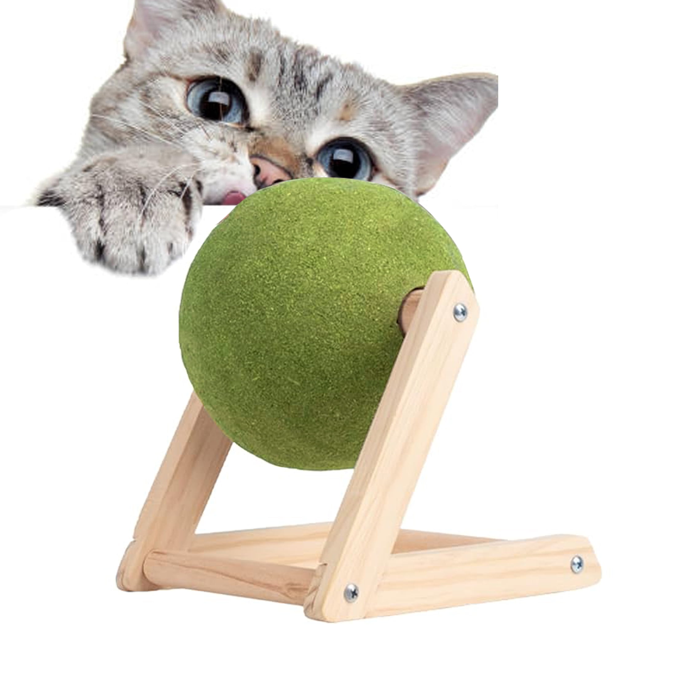 Giant Catnip Ball Toy with Wood Stand Organic Cat Nip Catnip Cat Toys for Indoor Cats Cat Mint Ball Toy for Kittens Playing Teeth Cleaning Walmart
