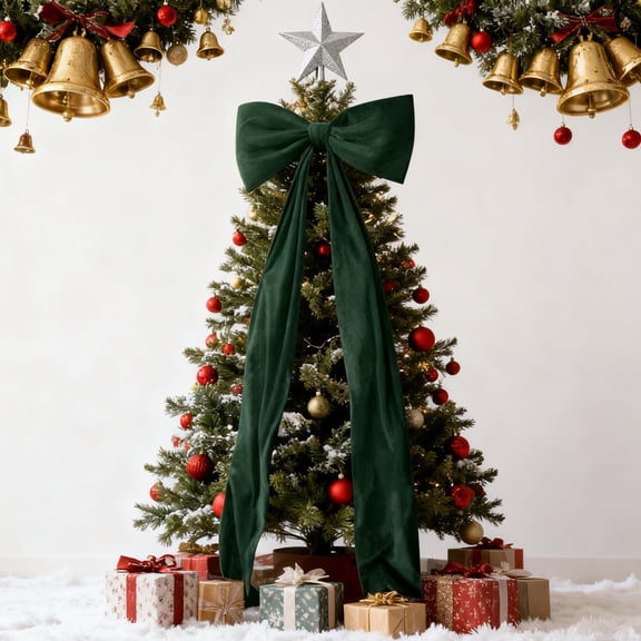 Giant Christmas Bow 71x20 Inch, Extra Large Silky Glossy Christmas Tree Topper, Xmas Decor for Home Holiday Wedding Party Decorations