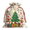 thumbnail image 1 of Giant Christmas Drawstring Holiday Bag with Christmas Tree Pattern Red Rope, Spacious Festive Gift Sack for Apples Candy and Christmas Decor, 1 of 6