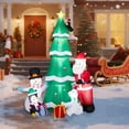 thumbnail image 1 of Giant Christmas Inflatable Tree with Santa, Snowman, Penguin, Weatherproof Polyester for Yard, Garden, Indoor, 1 of 12