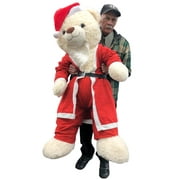 Giant Christmas Teddy Bear 54 inches White Soft Wears Removable Santa Pants Jacket and Hat