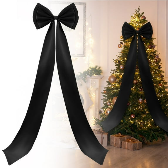 Giant Christmas Tree Bow Topper Red Velvet Bows 75 In Big Xmas Bow Decorations Oversized Holiday Ribbon Door Wreath Wall Indoor Home Decor