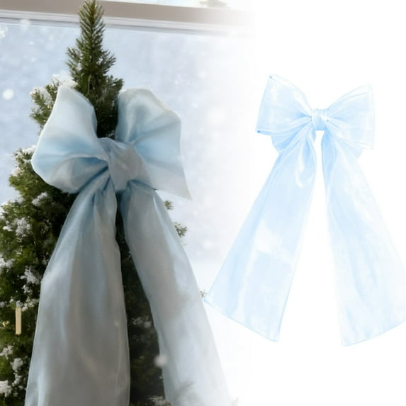 Giant Christmas Tree Bow Topper, Velvet Christmas Tree Bow with Long Streamers, Festive Christmas Bow for Xmas Tree Topper, Window, Mantle, Wall, Door & Indoor Holiday Party Decorations, 20×79 Inch