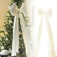 thumbnail image 1 of Giant Christmas Tree Bow Topper, Velvet Christmas Tree Bow with Long Streamers, Festive Christmas Bow for Xmas Tree Topper, Window, Mantle, Wall, Door & Indoor Holiday Party Decorations, 20×79 Inch, 1 of 5