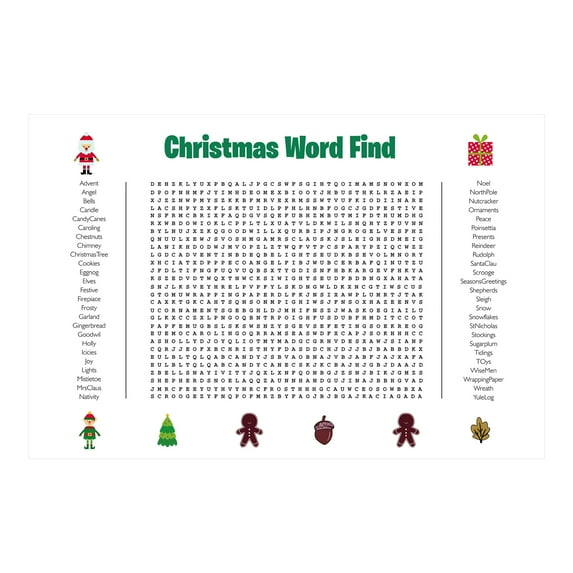 Giant Christmas Word Search Poster, Christmas Word Find Hanging Scroll Poster Fabric Wall Art For Living Room, Bedroom, and Home Decoration