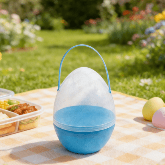 Giant Clear Easter Eggs with Handles Fillable Jumbo Party Treat Holders for Creative Projects Fun Egg Hunts and Spring