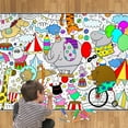 thumbnail image 1 of Giant Coloring Poster - Premium Jumbo Coloring Sheets for Kids & Adults with Thick Bleed-Resistant Pages, Use on Floor, Wall, or Table, Use With Alcohol Based Markers (60” x 42”, Circus), 1 of 6