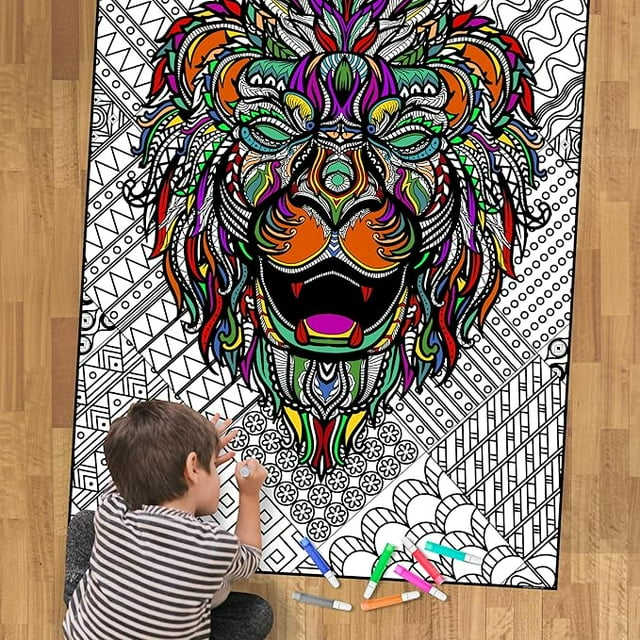 Giant Coloring Poster - Premium Jumbo Coloring Sheets for Kids & Adults ...