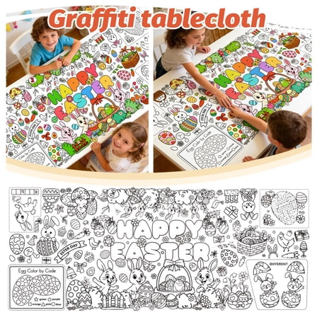 Giant Coloring Tablecloth - 30 x 72 Inches Jumbo Banner Poster for Kids Crafts, Party Decorations