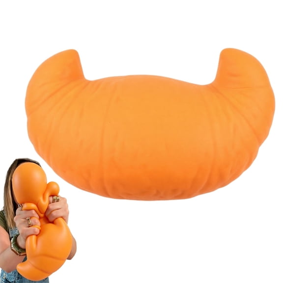 Giant Croissant Squishy Fidget Toy, Large Soft Slow Rising Bread Squeeze Toy, Realistic Food Shape Stress Relief Sensory Toy for Kids Adults, Party Favor Gift