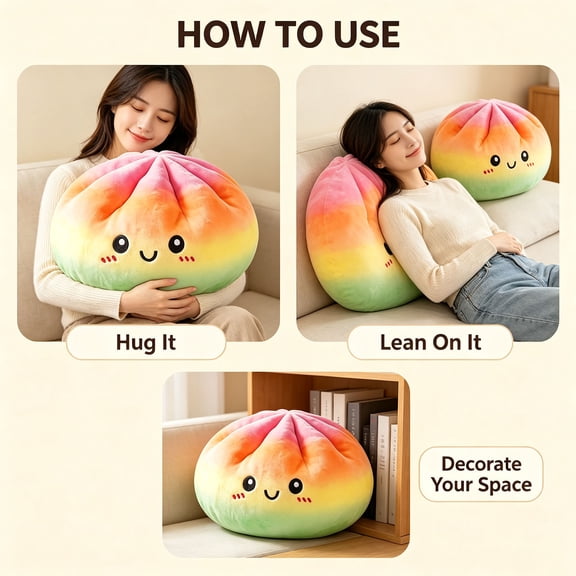 Giant Dumpling Pillow,Cute Plush Stuffed Pillow Dumpling Plush,Giant Dumpling Stress Ball Squeeze for Adults Office Decor