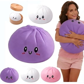 Giant Dumpling Squishies, Jumbo dumpling Squishies Cheese Stress Ball Soft Squeeze Decompression Dough Birthday Present for Kid Adults 10" Purple