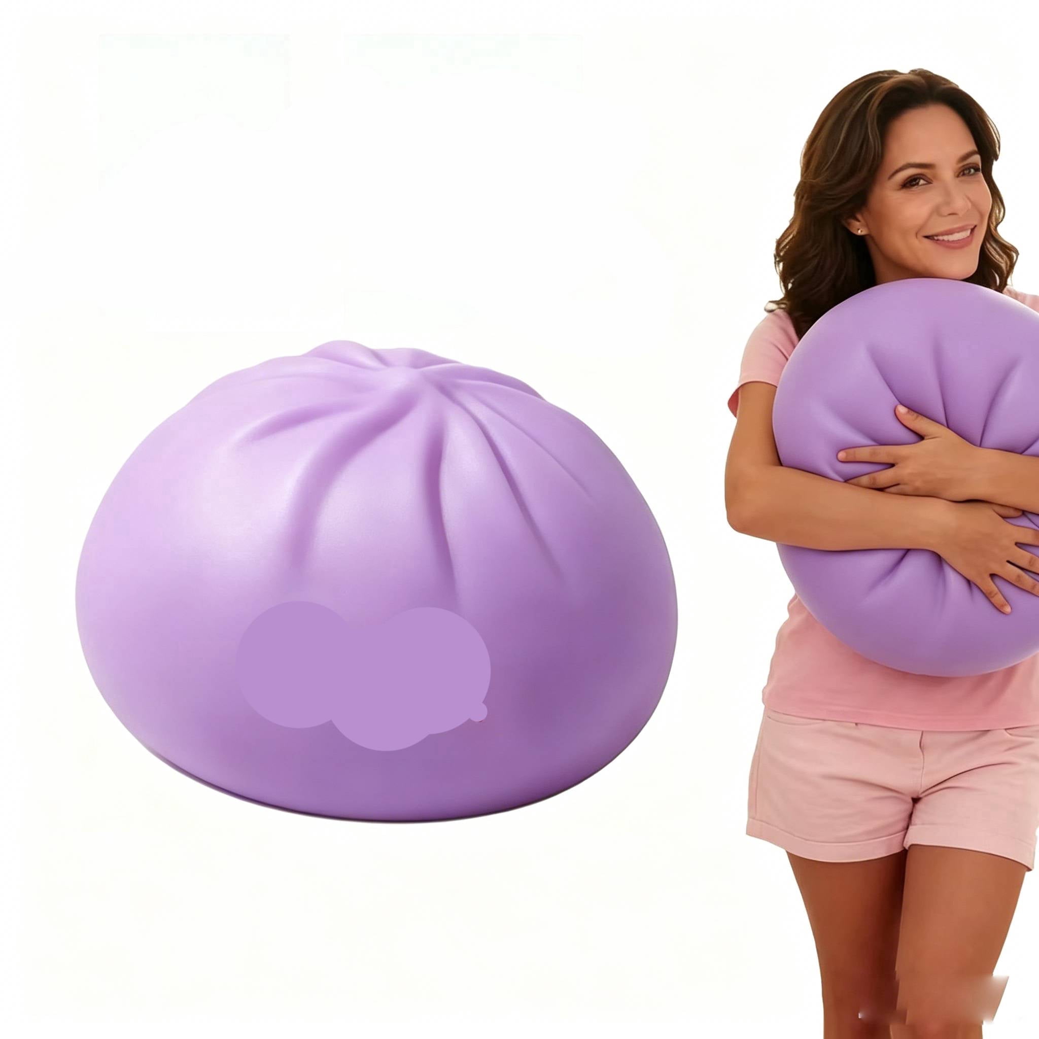 Giant Dumpling Squishies, Jumbo dumpling Squishies Cheese Stress Ball Soft Squeeze Decompression Dough Birthday Present for Kid Adults 6" Purple