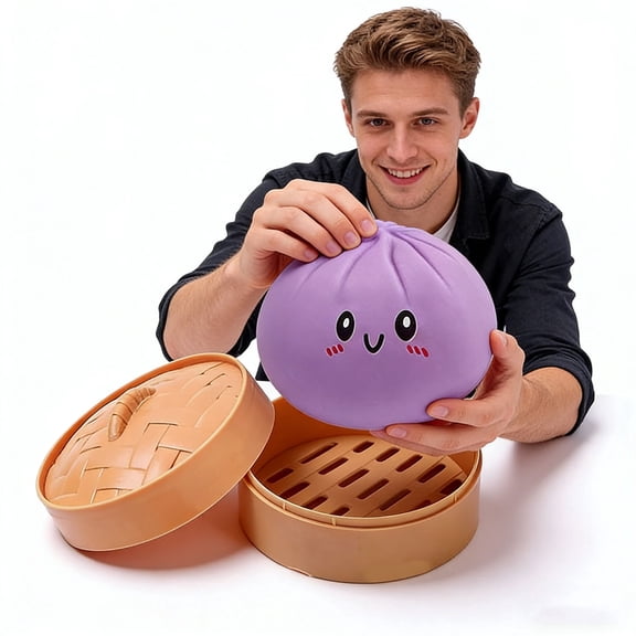 Giant Dumpling Squishy 10 Inch Jumbo Dumpling Stress Ball Soft Squeeze Decompression Dough Anxiety Relief Fidget Toy