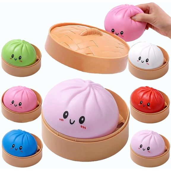Giant Dumpling Squishy, 4/6/10 Inch Jumbo Dumpling Stress Ball, Soft Squeeze Decompression Dough, Anxiety Relief Fidget, Adult Fidget Tool