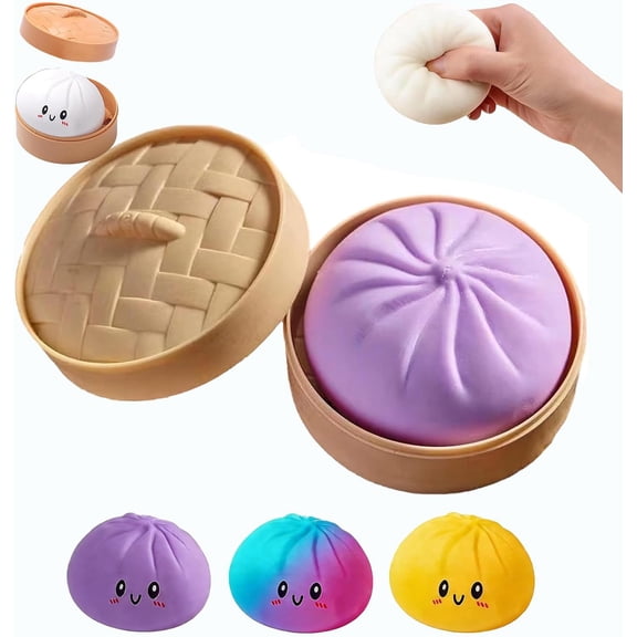 Giant Dumpling Squishy, 4/6/10 Inch Jumbo Dumpling Stress Ball, Soft Squeeze Decompression Dough, Anxiety Relief Fidget, Adult Fidget Tool