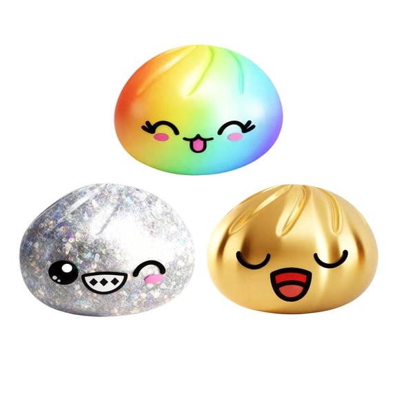 Giant Dumpling Squishy, 4 Inch Jumbo Dumpling Stress Ball, Rainbow Mystery Squishy Bun, Soft Squeeze Decompression Dough for Adults, Anxiety Relief Fidget
